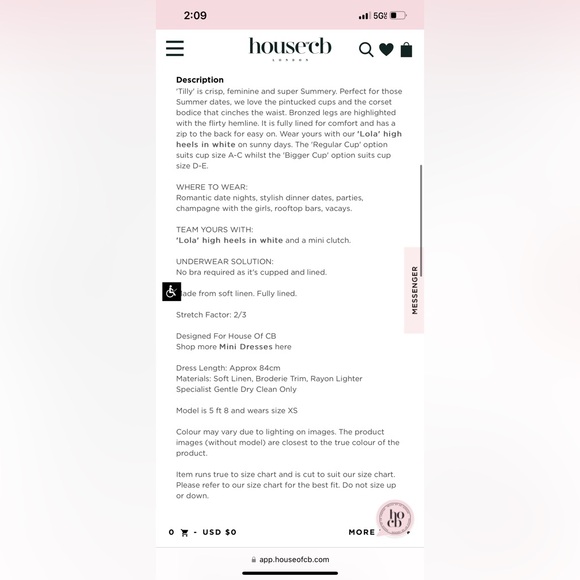 House Of CB White Tilly Pin Tuck Mini Dress feminine sexy girly fairy soft girl - Picture 16 of 16